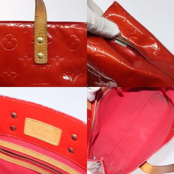LOUIS VUITTON Monogram Vernis Reade PM Hand Bag Red Rouge M91088 - Picture 11 of 12